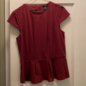Oxblood H&M peplum top